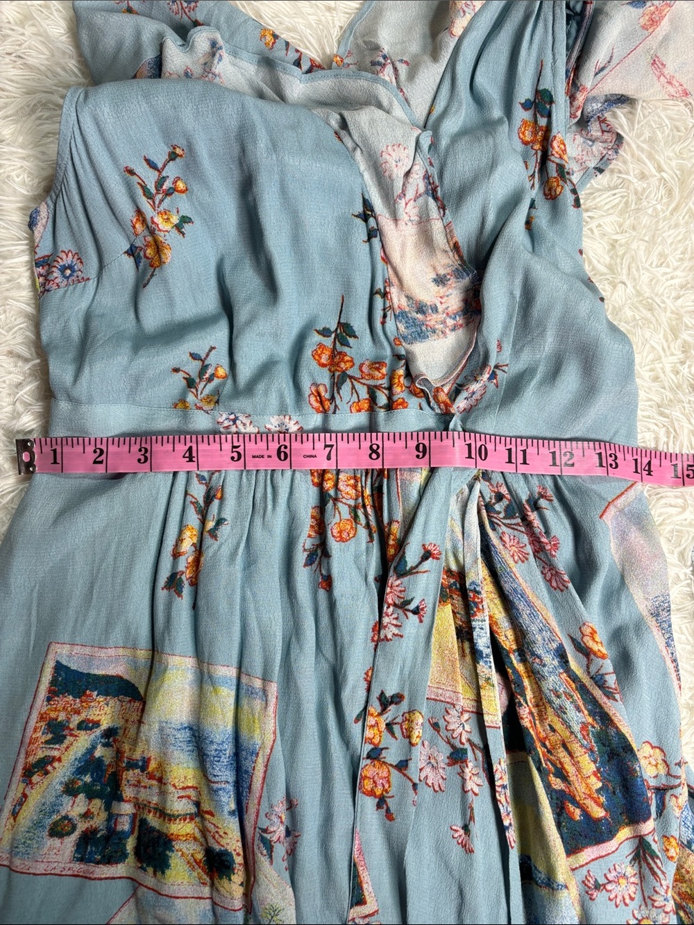 Maeve Anthropologie Rosalia Wrap Dress Ruffled sleeveless bird print - Picture 9 of 11
